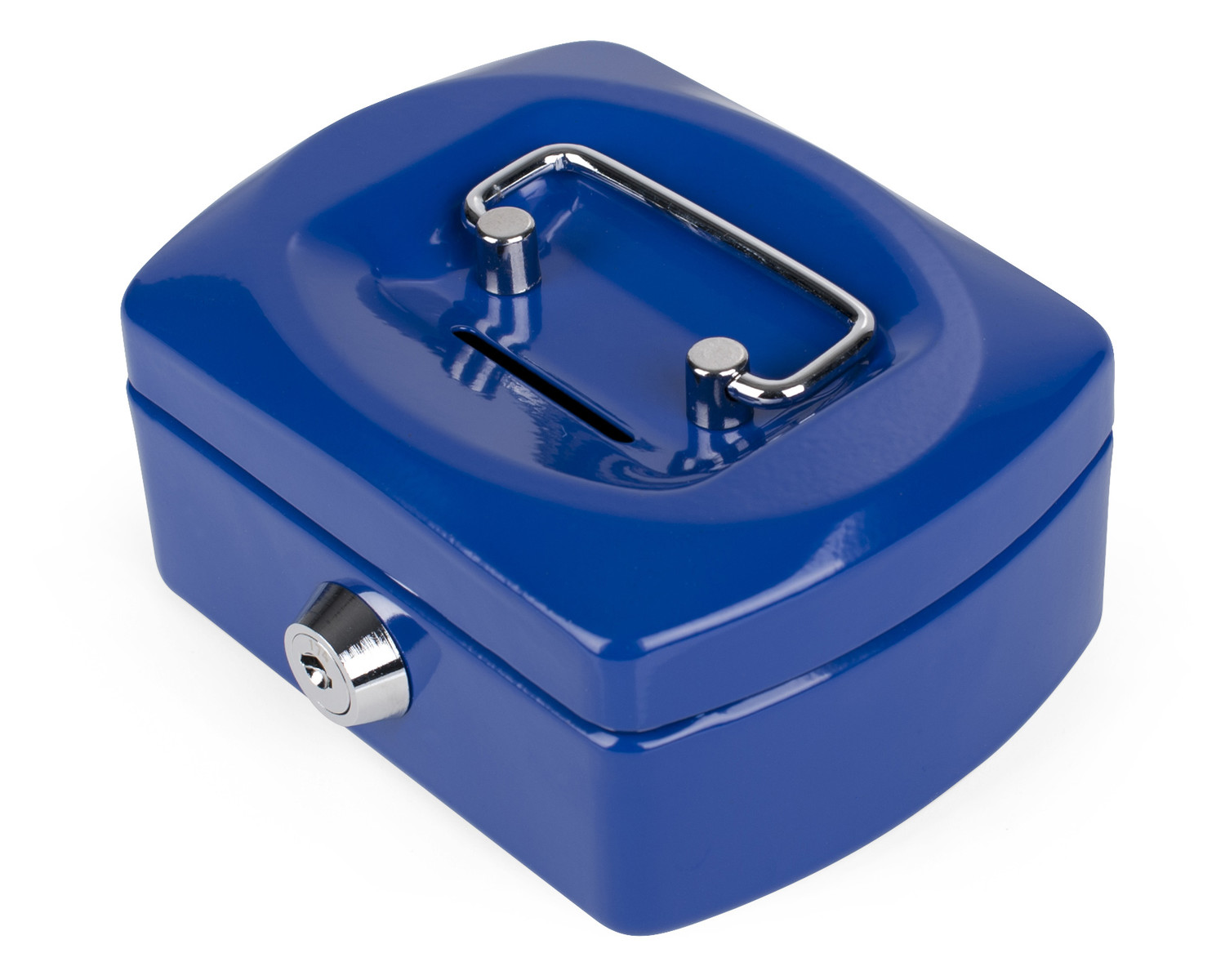 Geldkassette Spardose mit Sparschlitz mit entnehmbaren M�nzfach 125 mm, blau