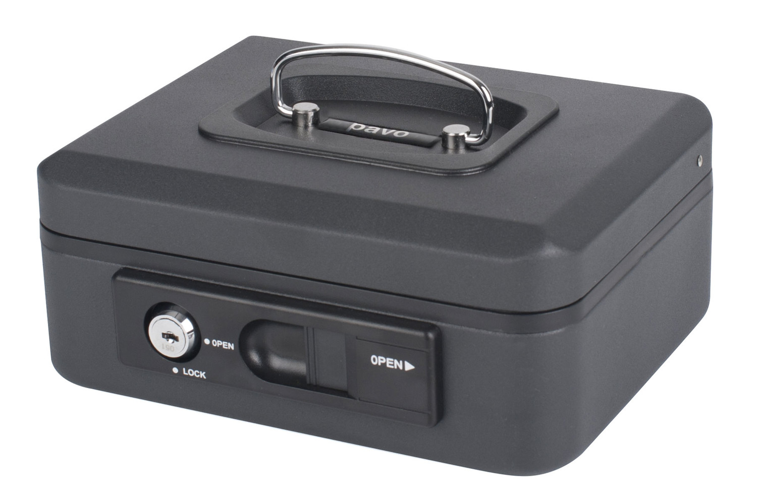 Deluxe Geldkassette mit praktischer �ffnungsfunktion 200mm, schwarz/anthrazit