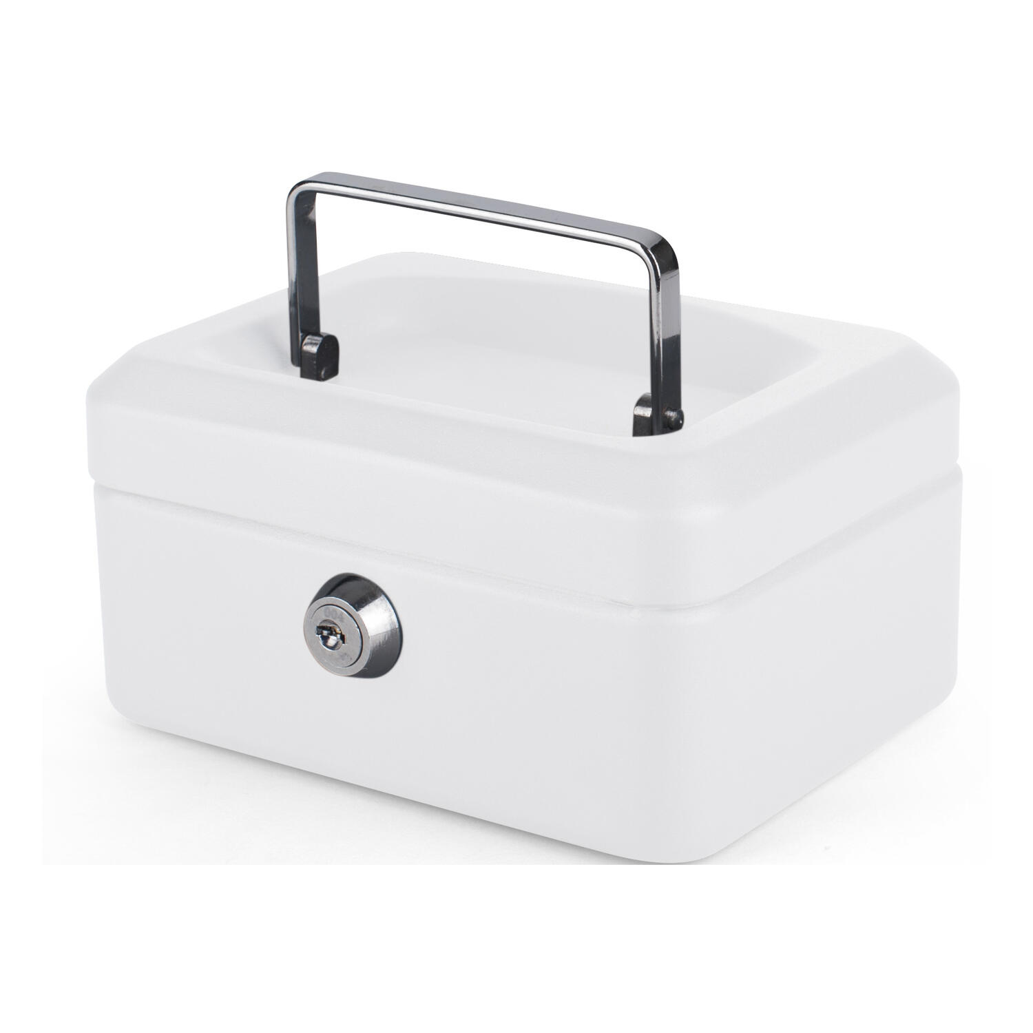 Geldkassette aus robustem Stahl mit herausnehmb. M�nzf�chern 150 mm, wei�