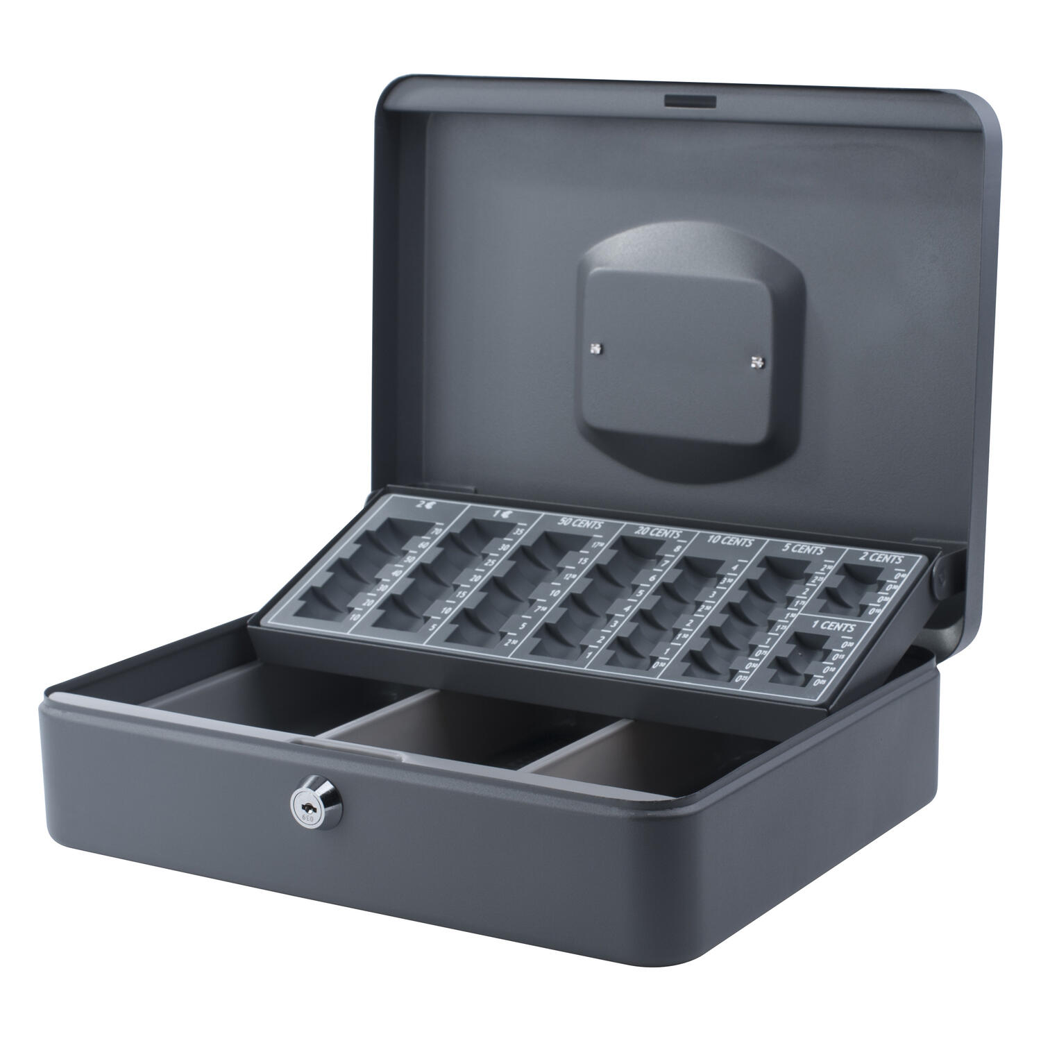 Geldkassette aus robustem Stahl  inkl. Euro M�nzbrett und Geldscheineinsatz