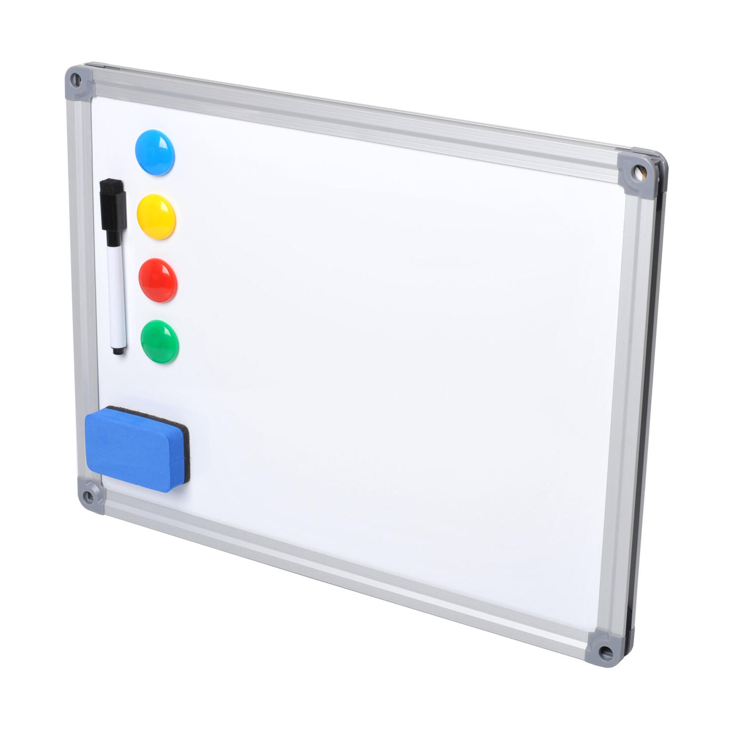 Whiteboard Magnettafel Memoboard, 40 x 30cm, inkl. 4 Magnete, wei� mit Alurahmen