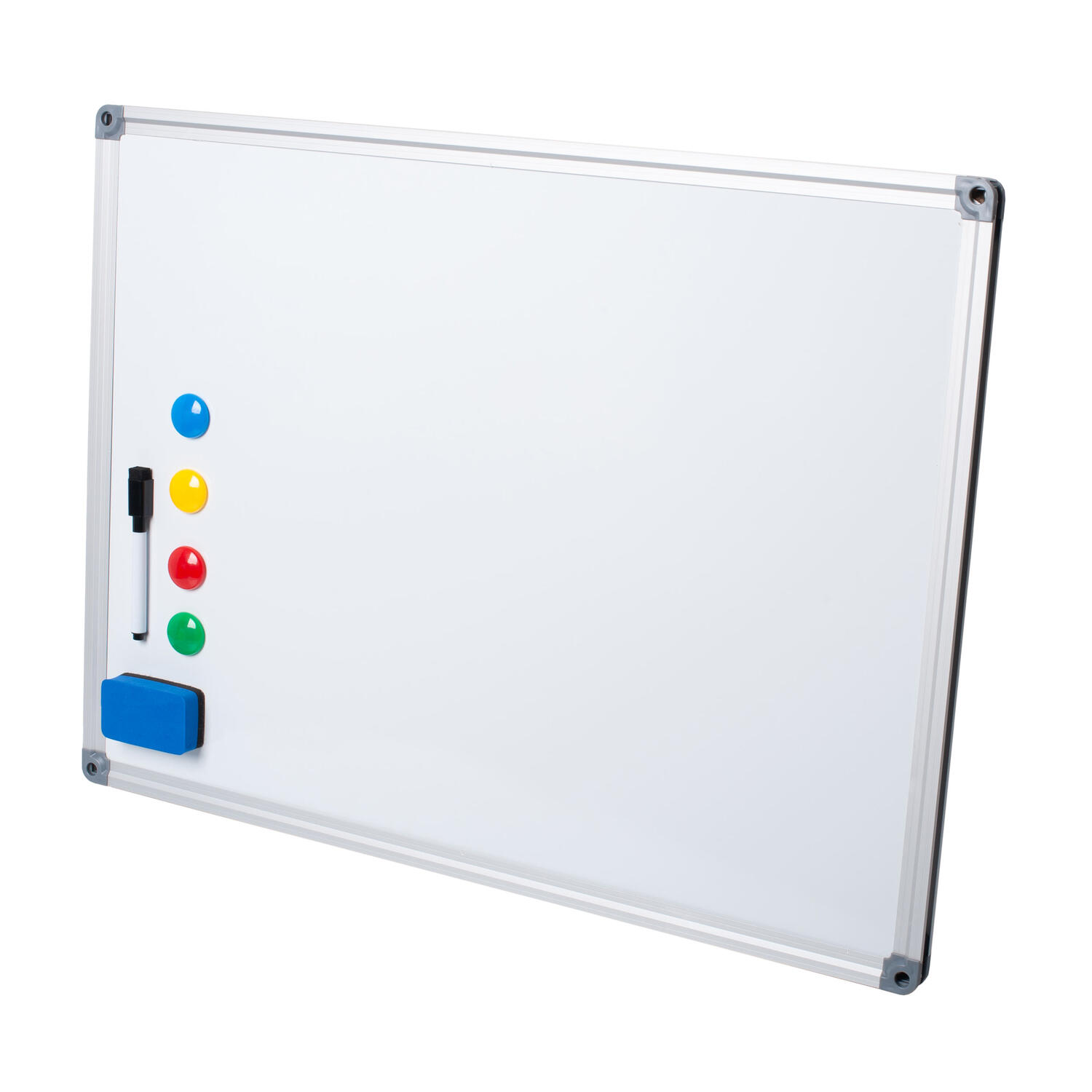 Whiteboard Magnettafel Memoboard, 60 x 45cm, inkl. 4 Magnete, wei� mit Alurahmen