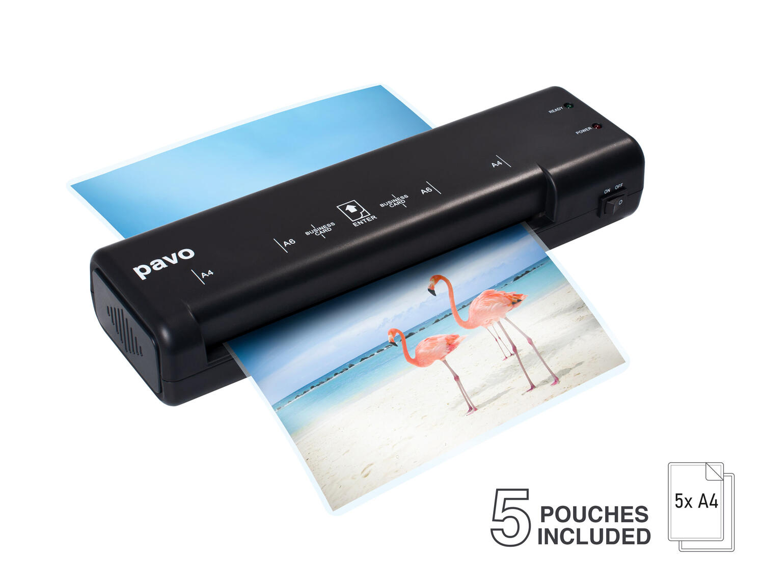 PAVO Bro-Set Laminiergert A4 Schwarz inkl. 30 Folien + Crosscut Aktenvernichter