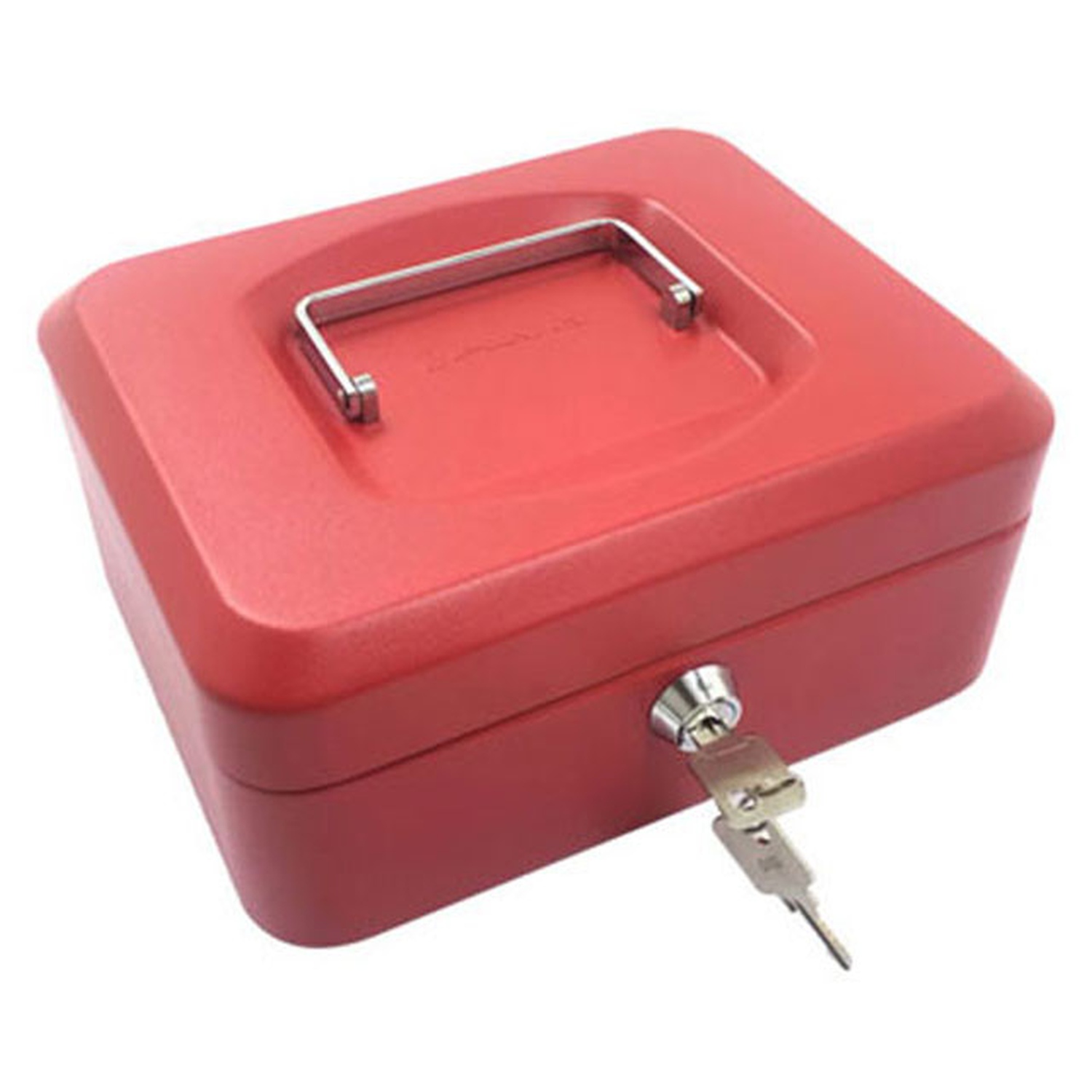 Geldkassette aus robustem Stahl mit herausnehmbaren M�nzf�chern 200 mm,  rot