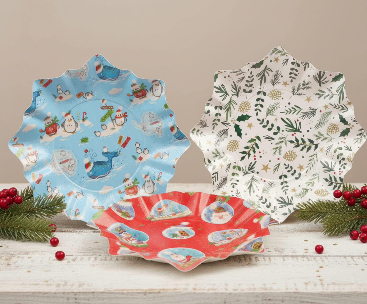 Gebckschalen Pltzchenschalen fr Weihnachtsgebck Pappe  28 cm verschiedene Motive, 2 Stk