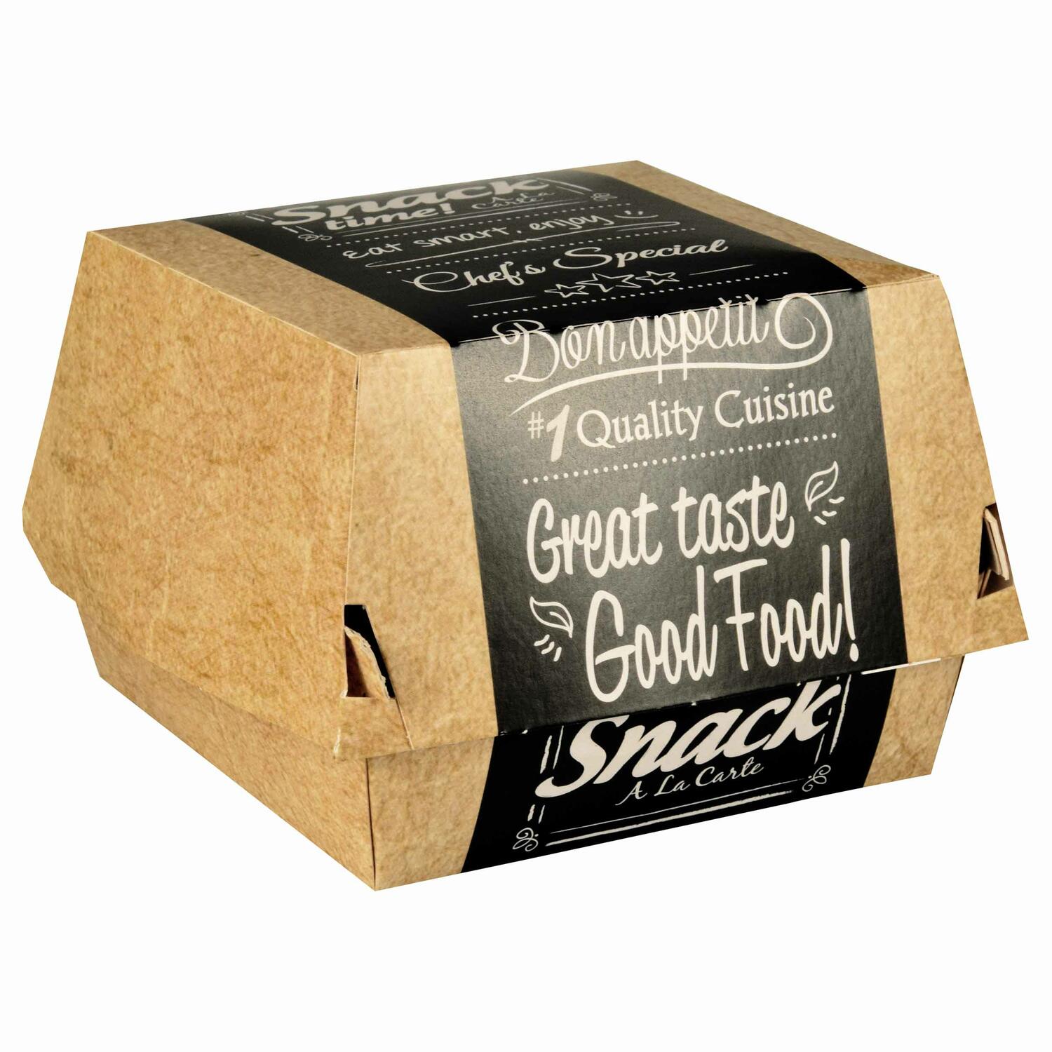 PAPSTAR Burgerboxen aus Pappe FSC� 12,5 x 12,5 cm Good Food gro�, 50 Stk.
