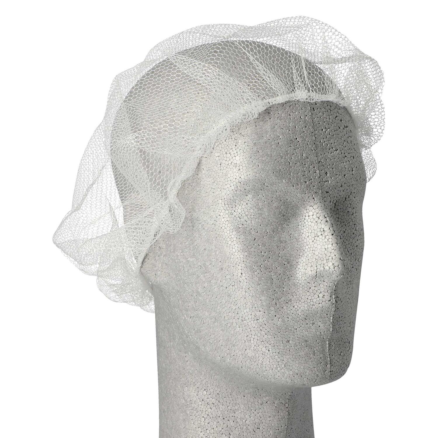 Haarnetze Kopfhauben dezente Haarfixierung aus Nylon  55-62 cm weiss, 100 Stk.