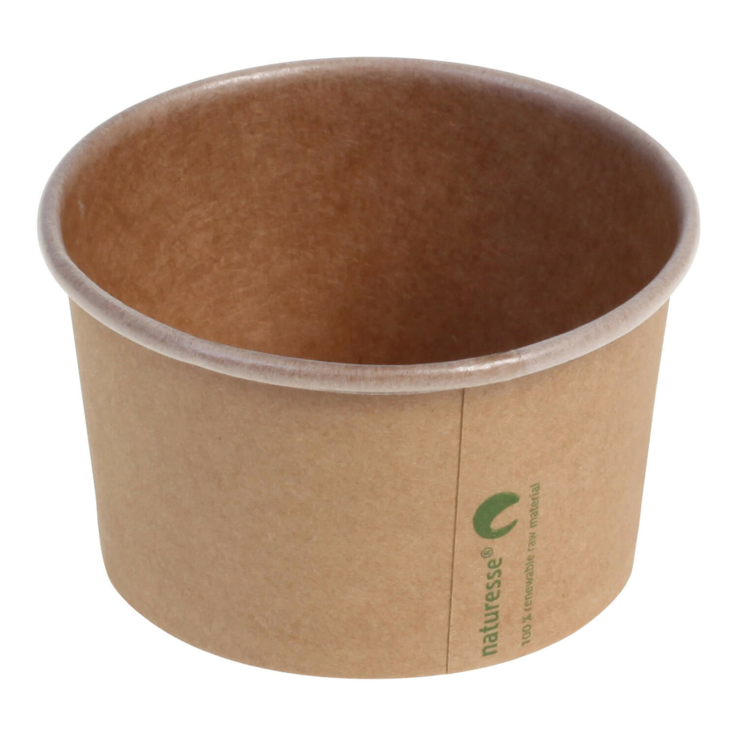 Eisbecher Pappbecher Kraft mit Biobeschichtung 180 ml  85mm braun,  50 Stk.