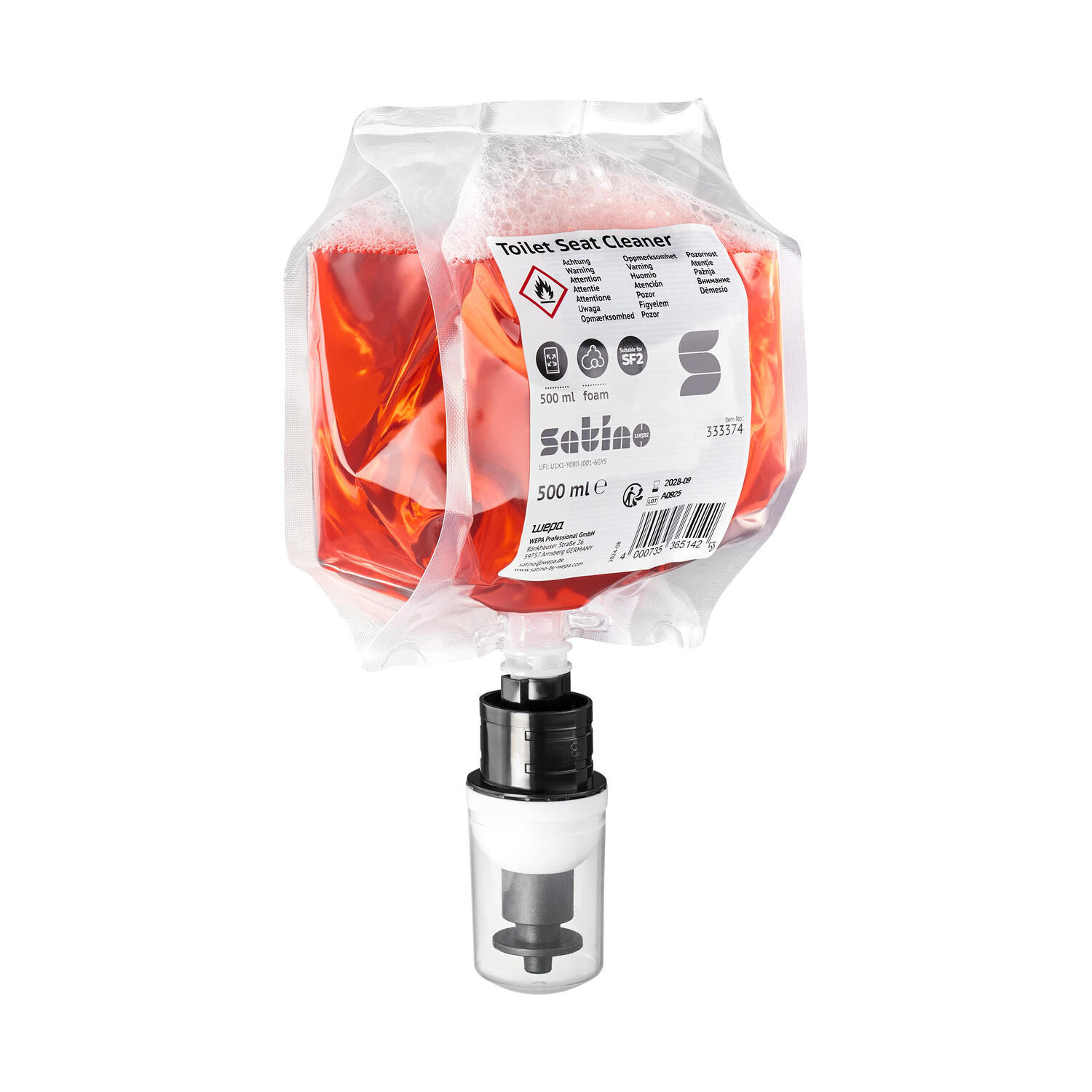 Satino Toilettensitzreiniger sch�umende Reinigungsmousse System SF2, 6 Flaschen a 500ml