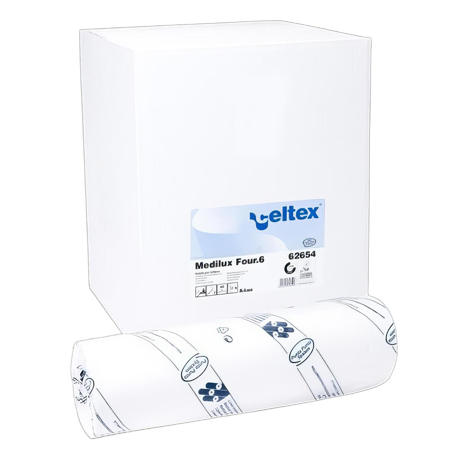 Celtex Liegenabdeckung 2-lagig Tissue wei� 46x46cm 132 Abrisse, 9 Rollen je 50m