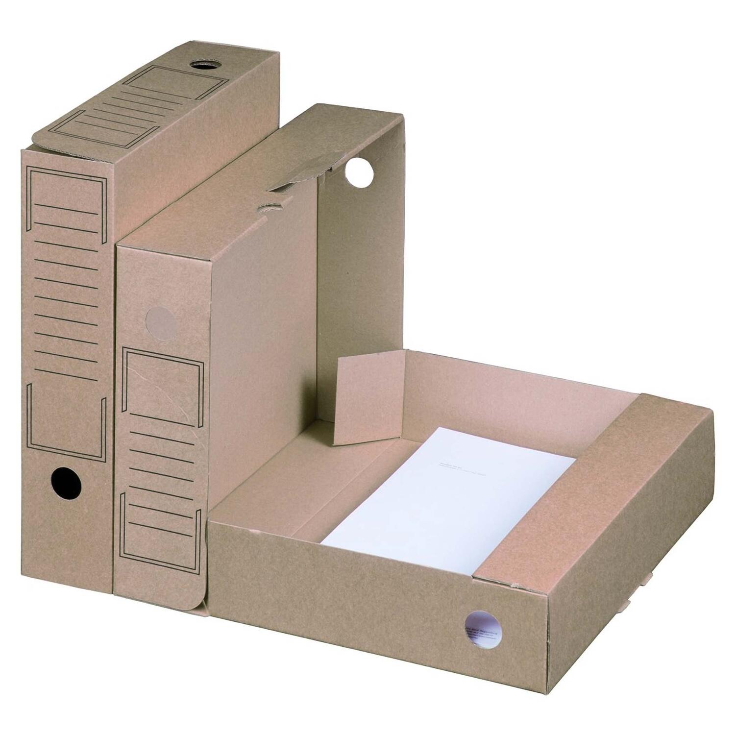 Archiv-Ablagebox 252x70x317mm wiederverschliebar braun