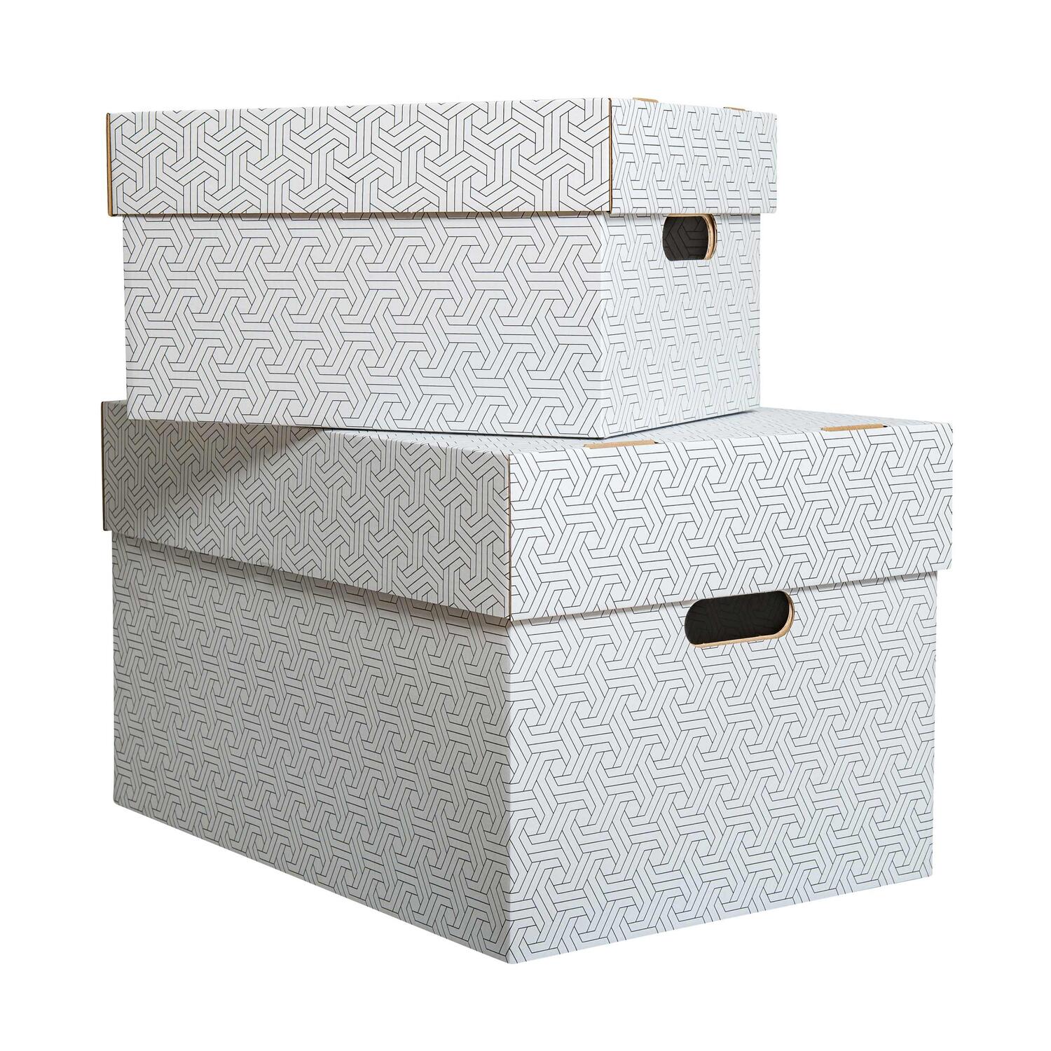 Aufbewahrungsboxen mit abnehmbaren Deckel 493x343x295mm wei� grau