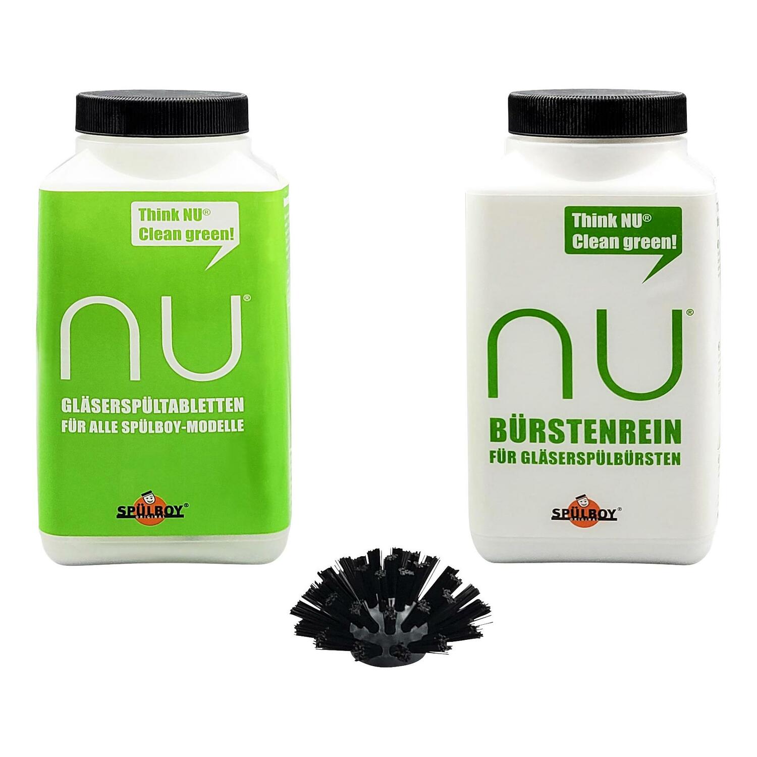 Sp�lboy Reinigungsset Gl�sersp�ltabletten, B�rstenrein & Standard-B�rstenkopf