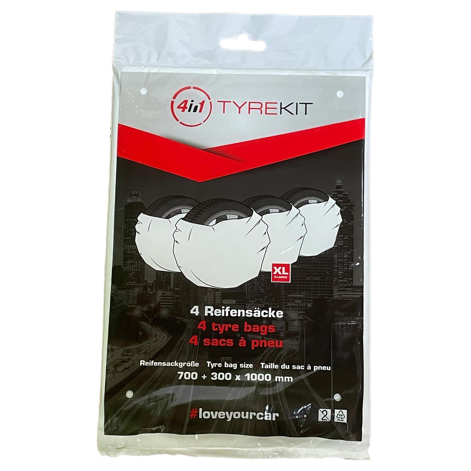 TYRE KIT Reifenscke Set 700+300x1000mm bis 20 Rder in Beutel verpackt, 4 Stk.