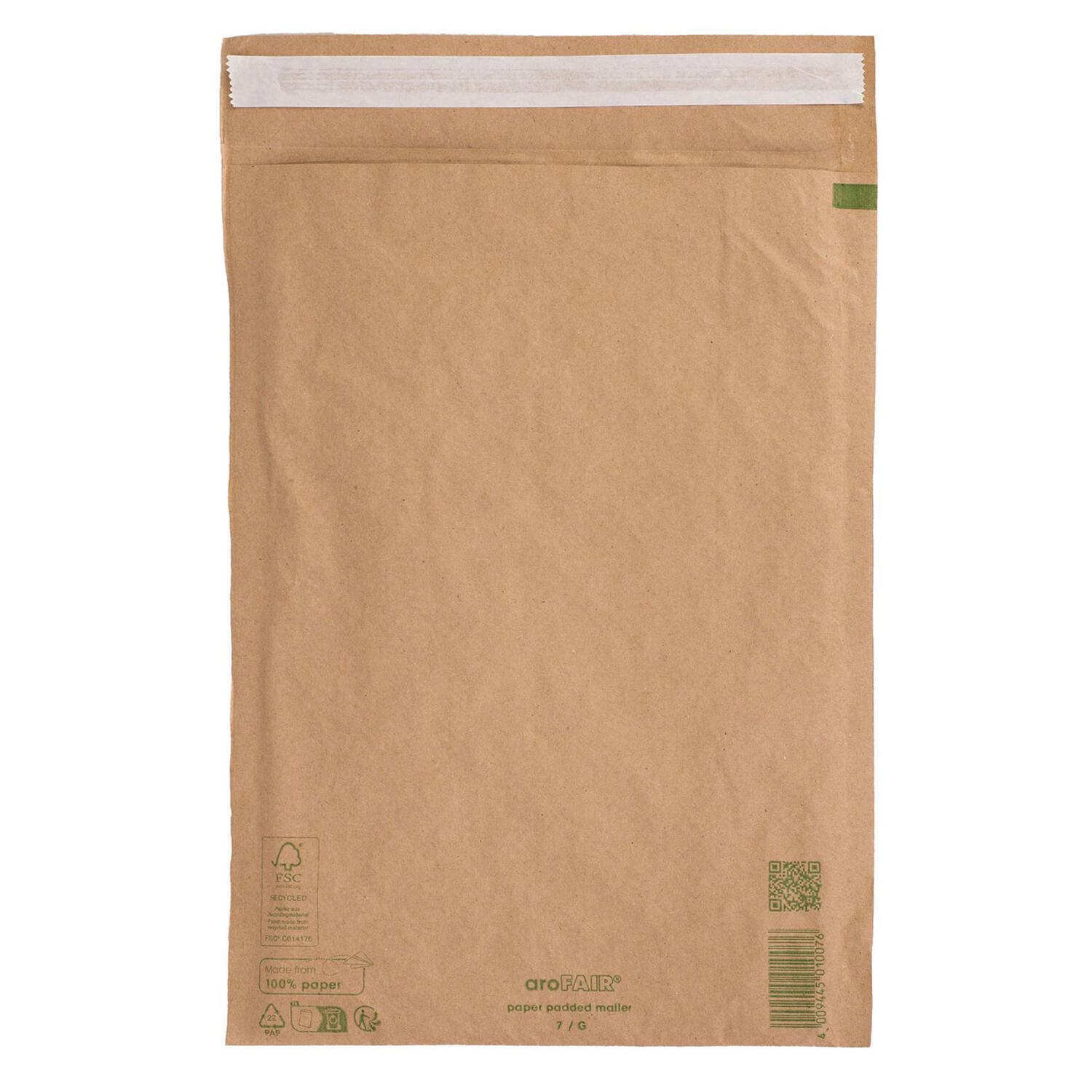 AROFAIR Papierpolstertaschen 250x350+50mm 100% Recycling, Ersatz fr Luftpolstertaschen