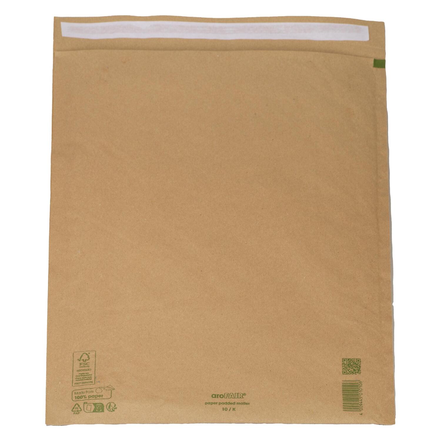 AROFAIR Papierpolstertaschen 370x480+50mm 100% Recycling, Ersatz f�r Luftpolstertaschen