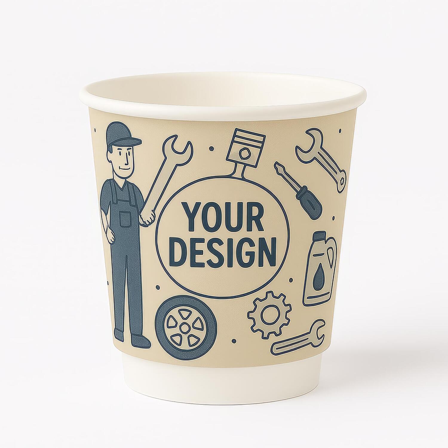 Personalisierbare Doppelwandbecher fr Hei- und Kaltgetrnkebecher wei 200 ml, 500 Stk.