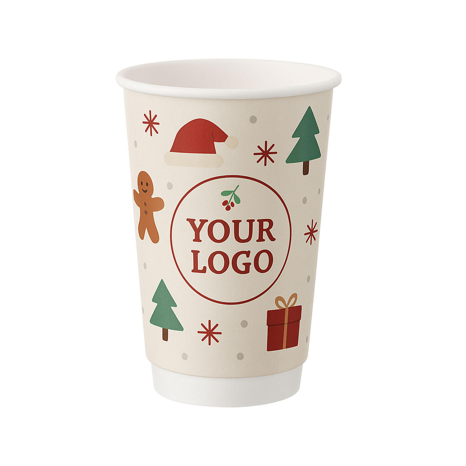 Personalisierbare Doppelwandbecher fr Hei- und Kaltgetrnkebecher wei 400 ml, 500 Stk.