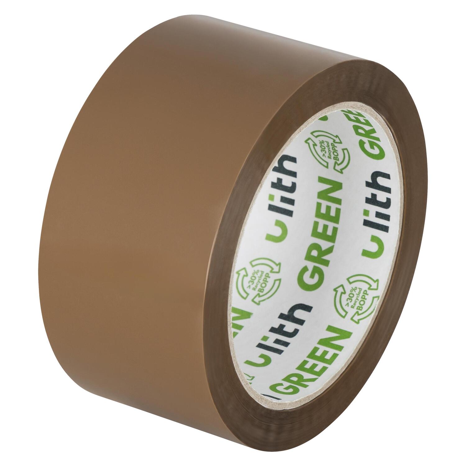 ULITH GREEN Packband Klebeband 50mmx66m mit Recyclinganteil & leise, braun