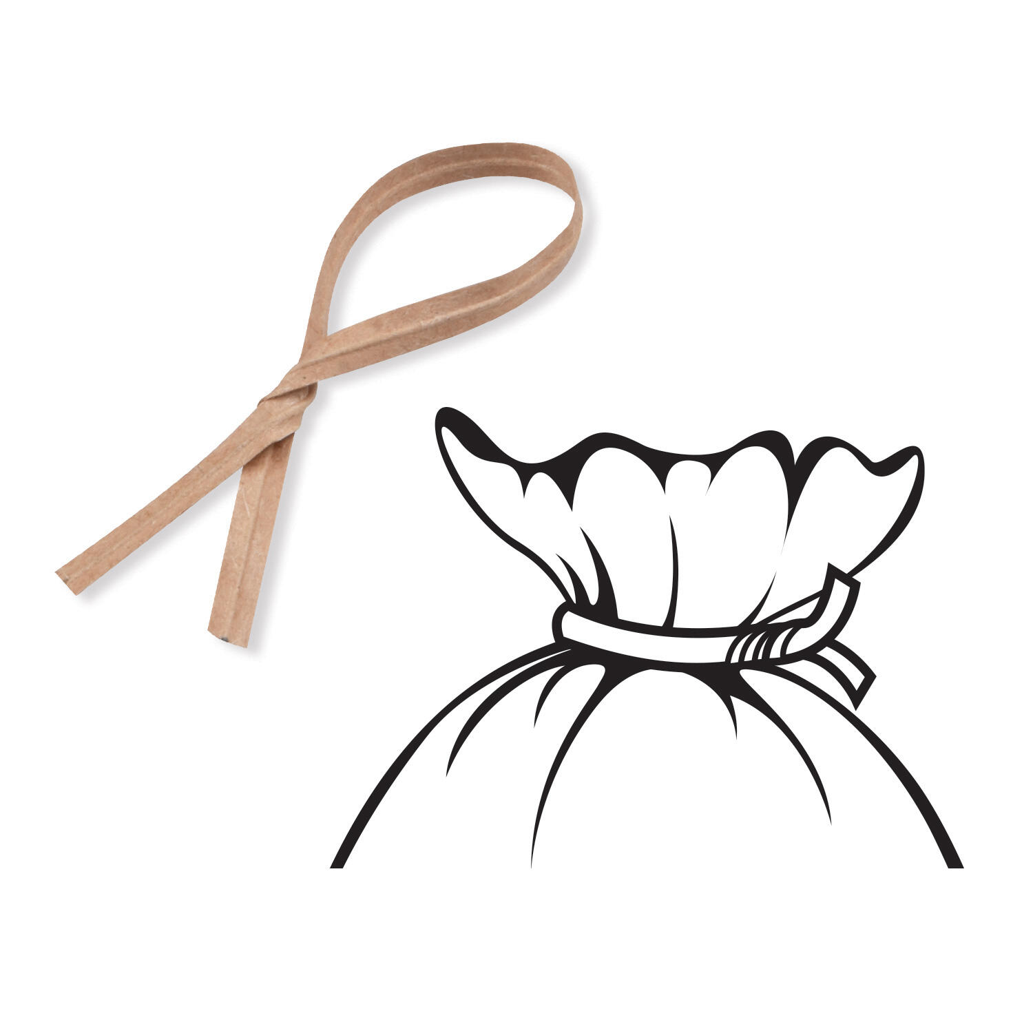 Clipbandverschl�sse Beutelverschl�sse aus �ko-Papier 120mm 100 Stk.