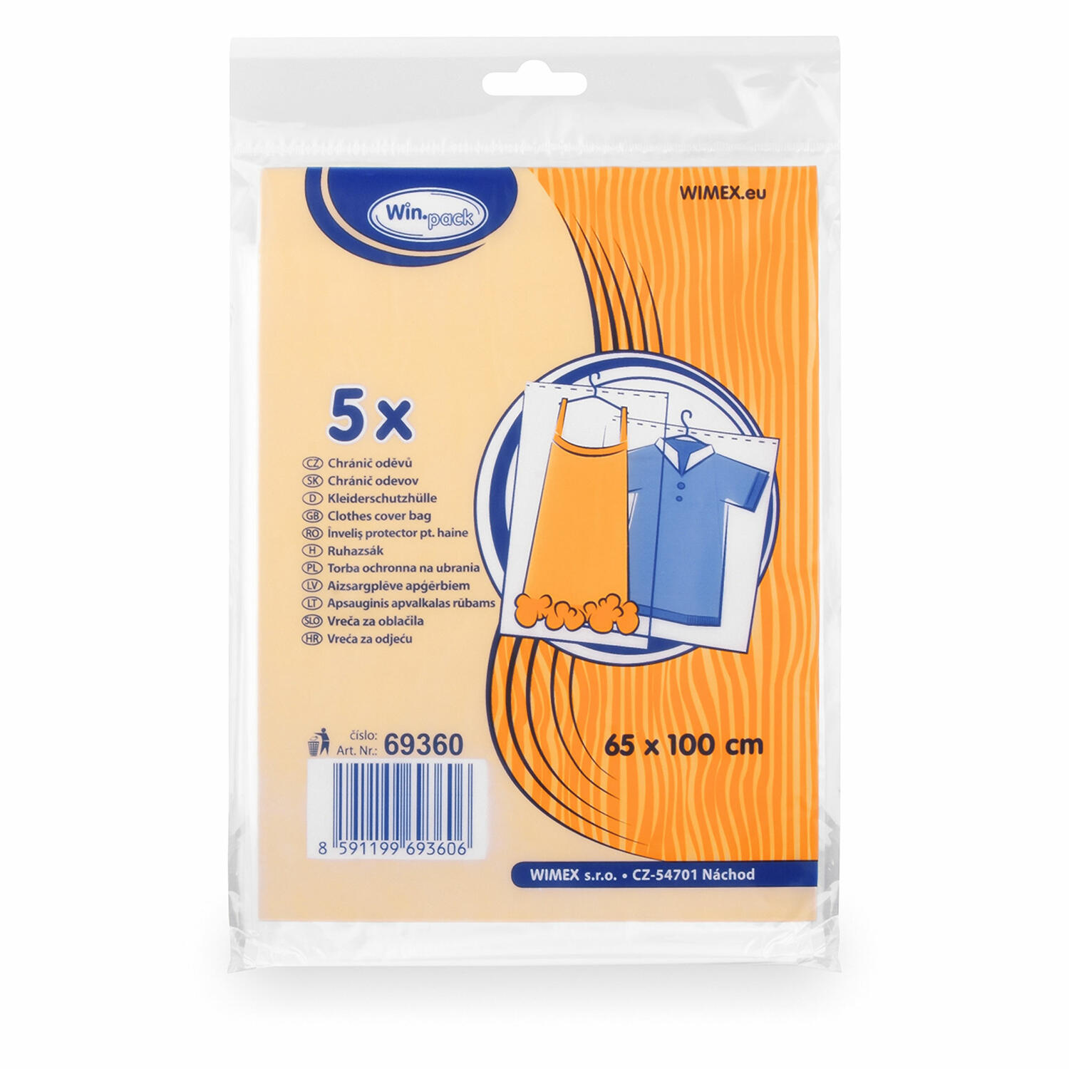 Kleiderschutzh�llen Kleiders�cke 65 x 100 cm transparent, 5 Stk.