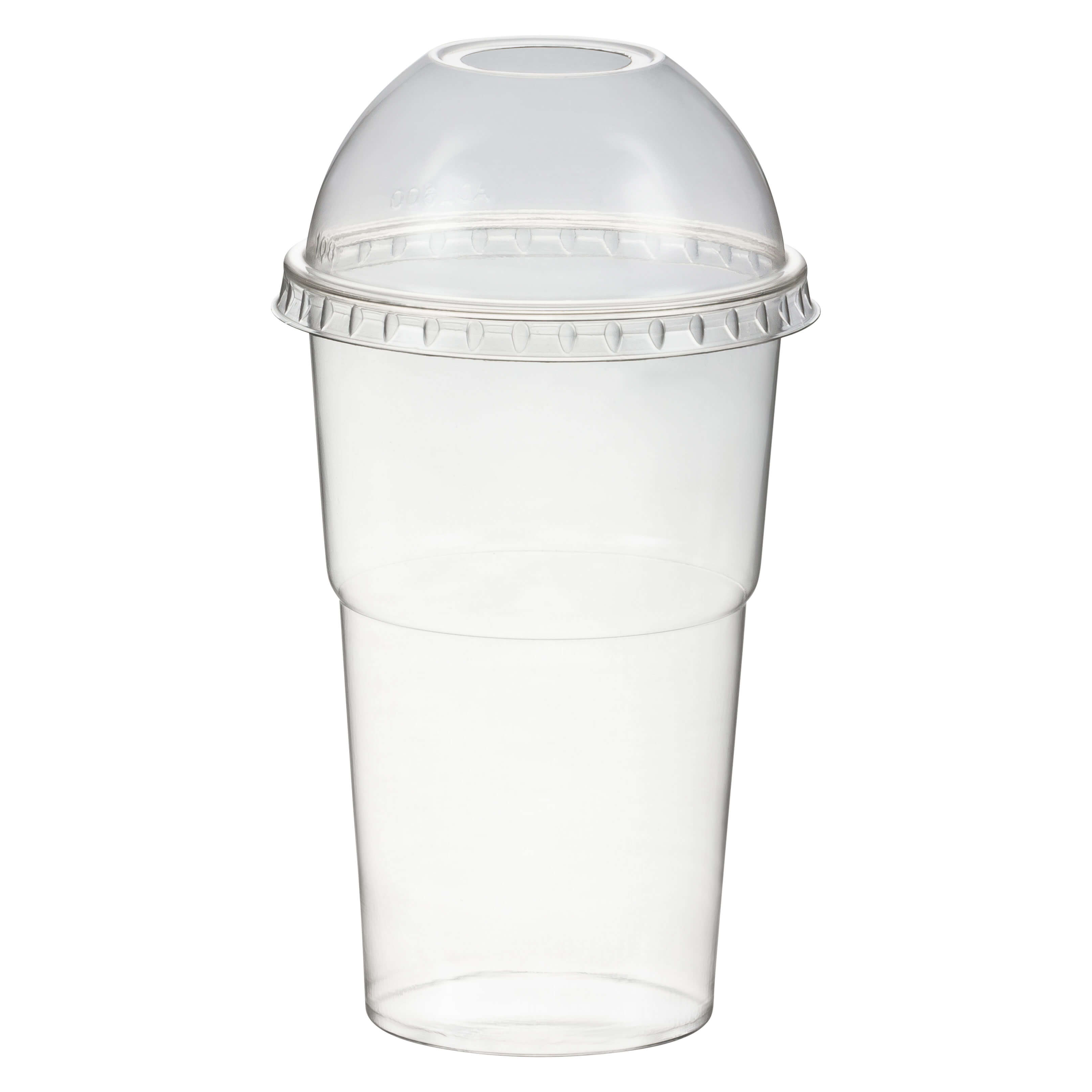 Smoothiebecher + Domdeckel mit ffnung 250 ml,  78mm, PET, glasklar, 50 Stk.