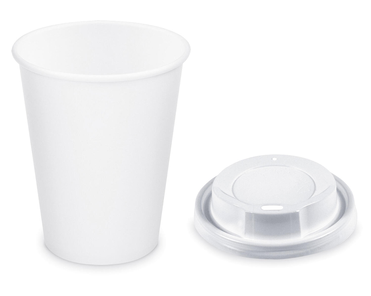 Pappbecher Getr�nkebecher wei� 350 ml 420 ml � 90mm inkl. Trinkdeckel 100 Stk.