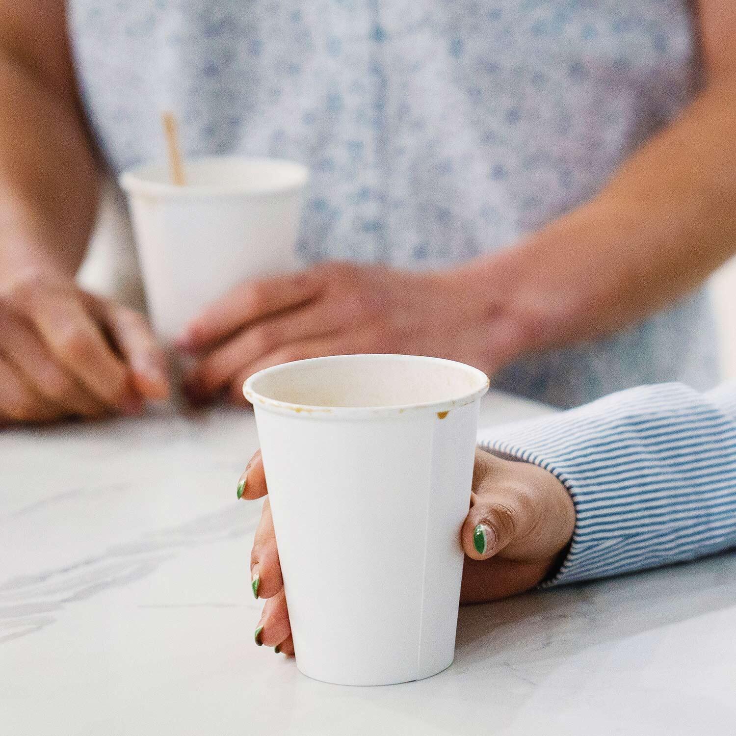 Hei�- und Kaltgetr�nkebecher Pappbecher FSC Mix/PE wei� 200ml Eichstrich  � 70mm, 50 Stk.