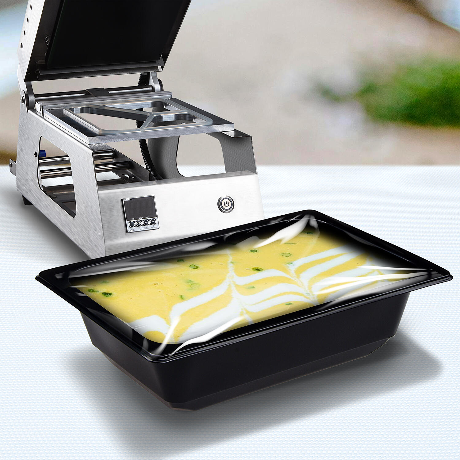 Siegelschalen Men�schalen ungeteilt 17,8 x 12,7 x 5 cm schwarz 600ml, 100 Stk.