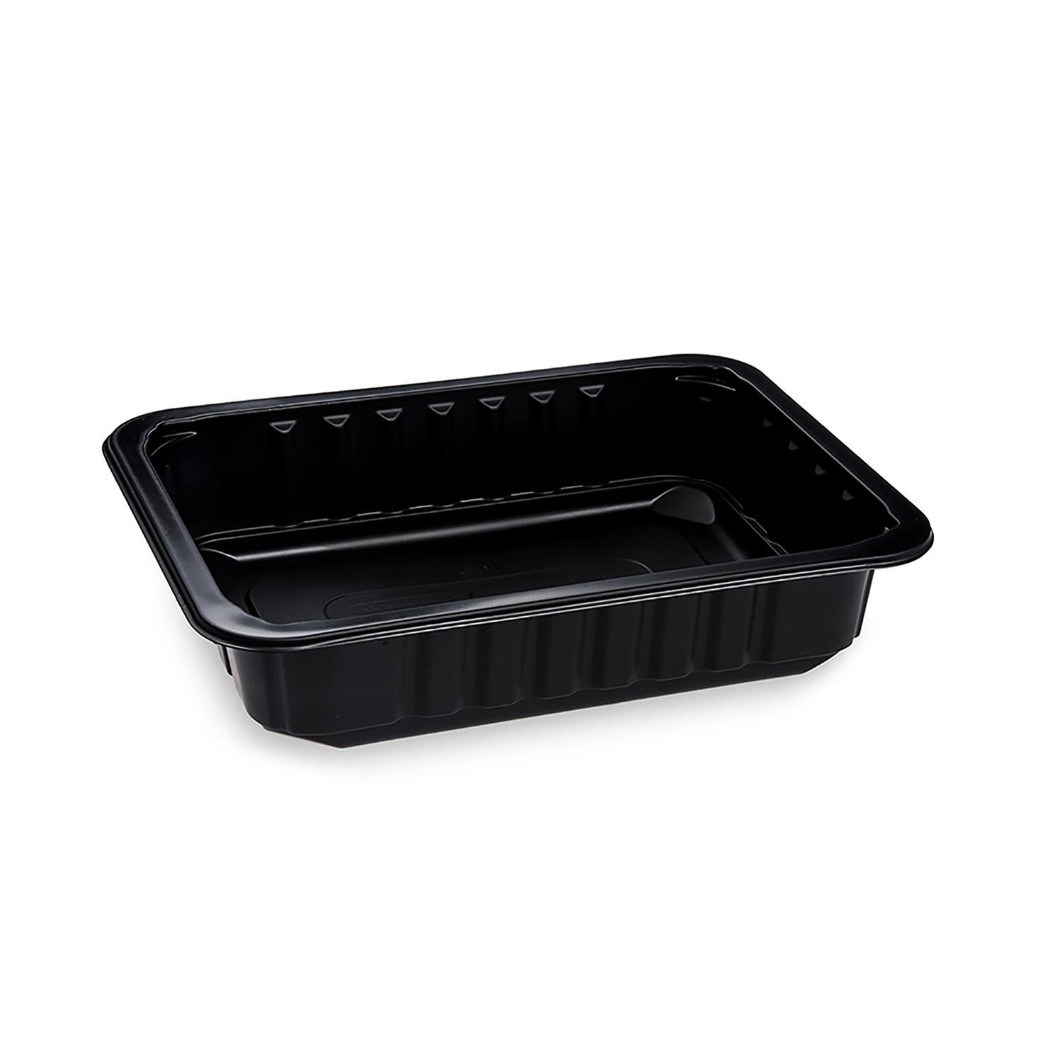 Siegelschalen Men�schalen ungeteilt 22,7 x 17,8 x 5 cm schwarz 1400ml, 320 Stk.