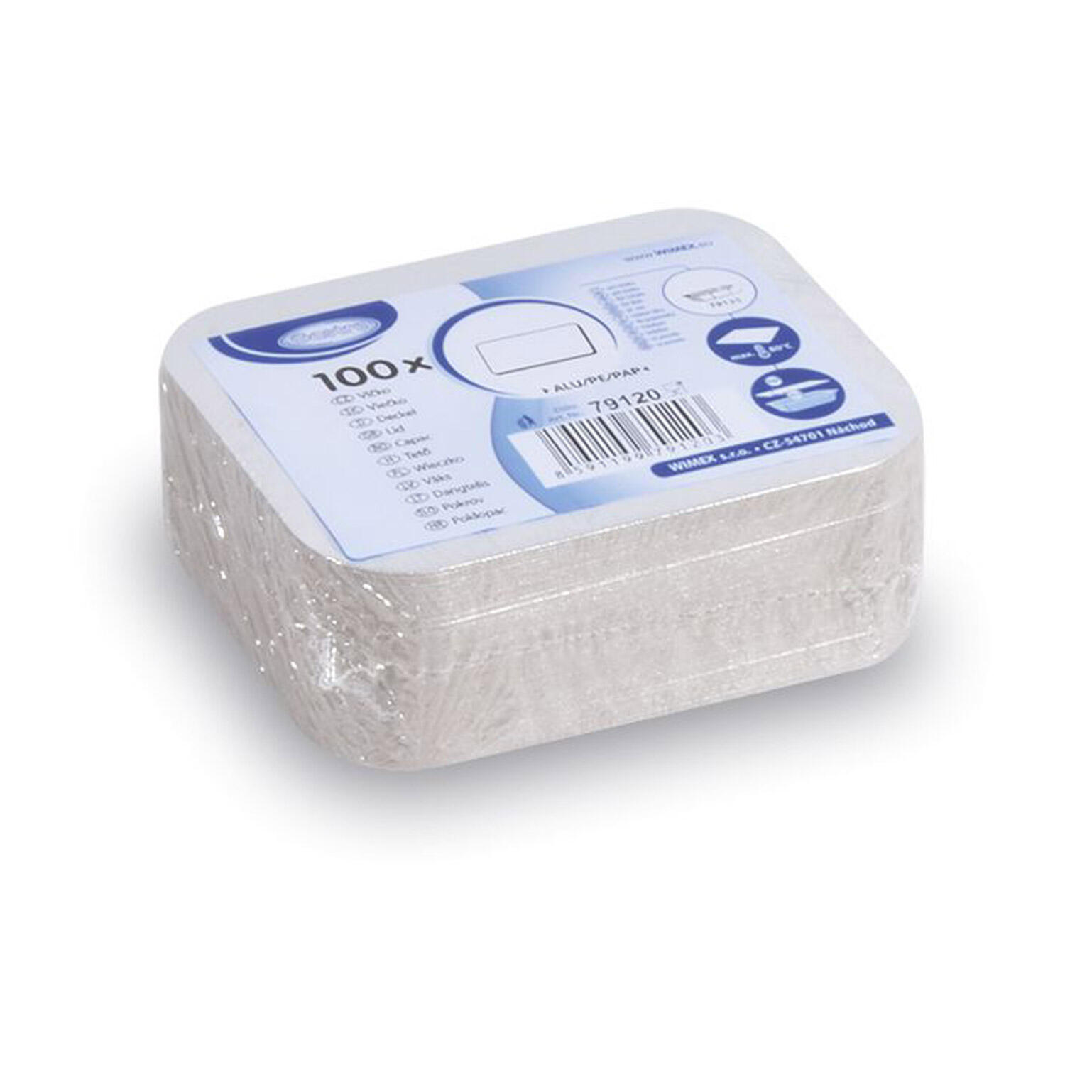 Deckel wei� f�r Aluschale Pasta Schale Grillschale mit 250ml Volumen, 100 Stk.