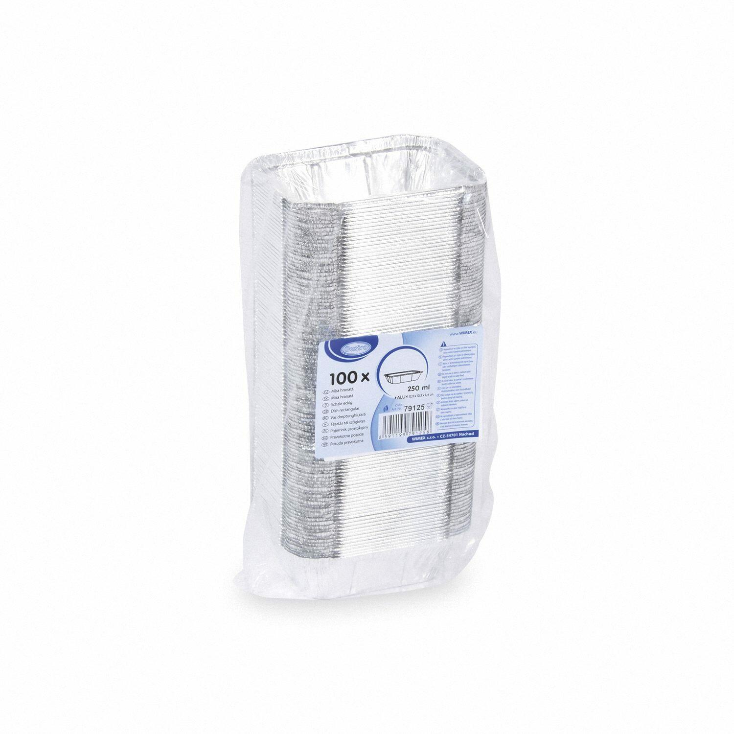 Alu-Servierschalen Aluschale Men�schale Grillschale 250ml 129x103x34mm, 100 Stk.