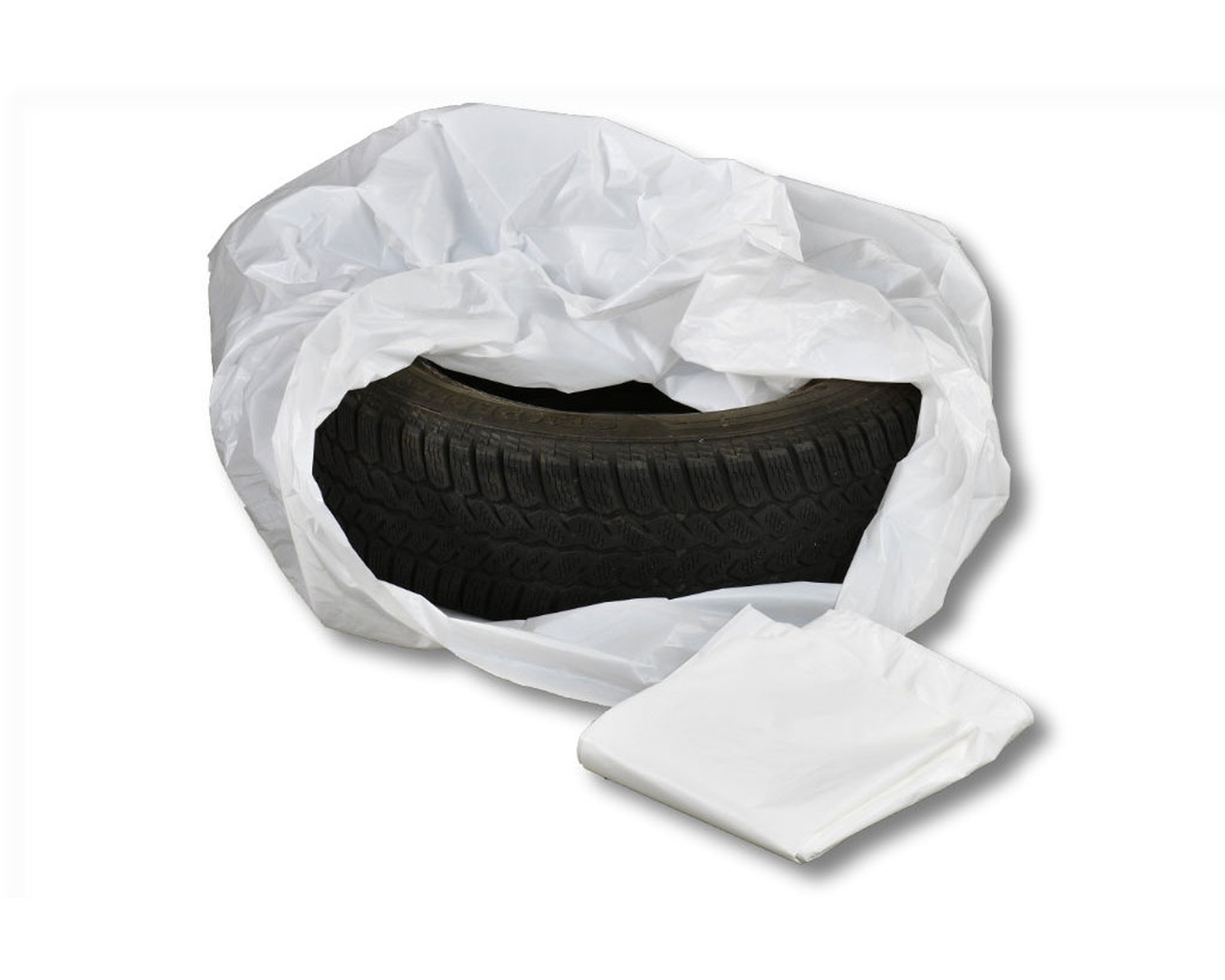 Reifens�cke wei� 780+300�1000mm 30my aus PE, bis 21 R�der lose verpackt