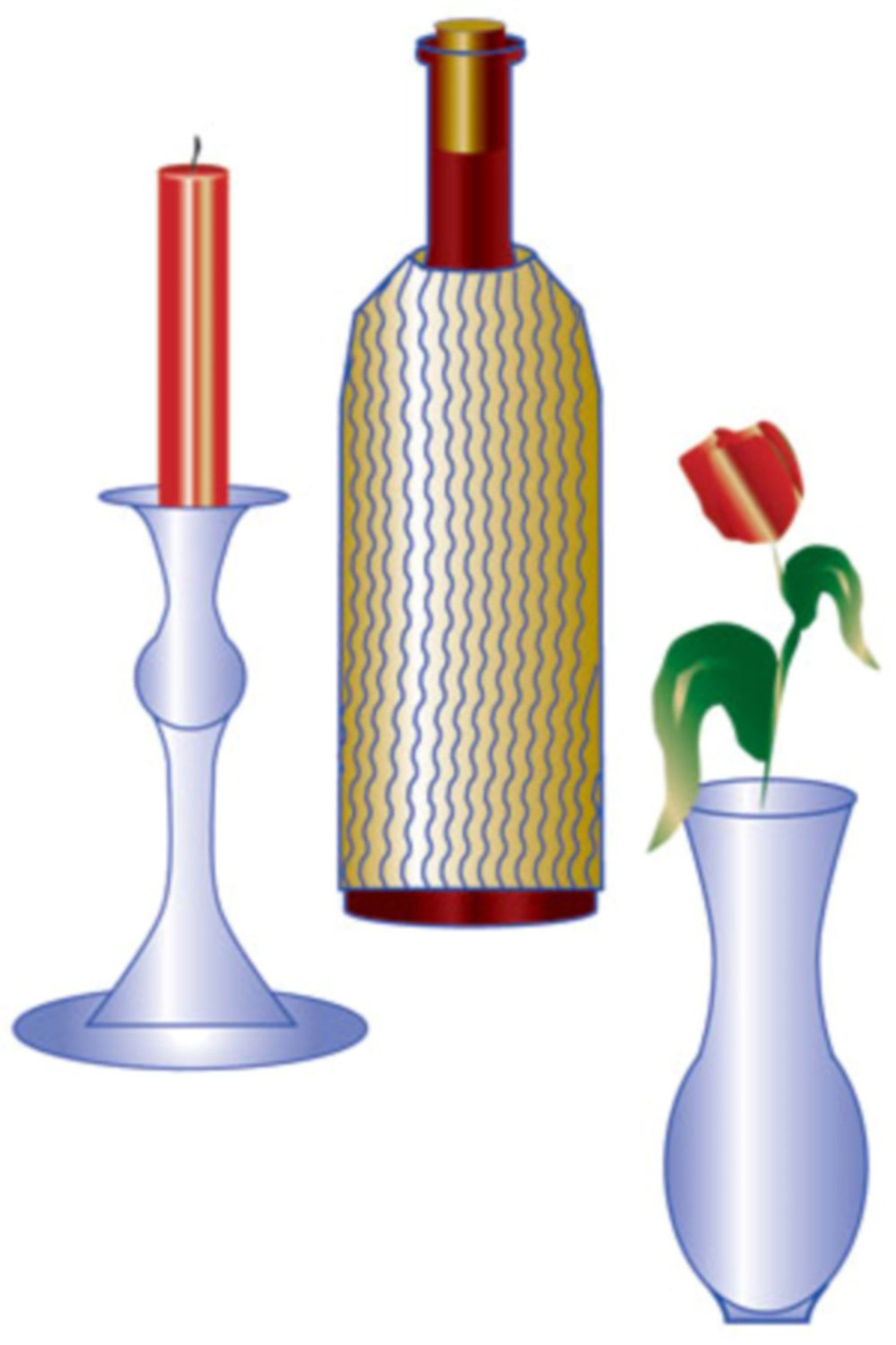 Transporthlsen-Set fr Flaschen, Vasen, Kerzenleuchten, 6 tlg.
