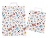 Papiertragetaschen aus Kraftpapier 220+100x280mm mit Schmetterling Motiv wei�, 250 Stk